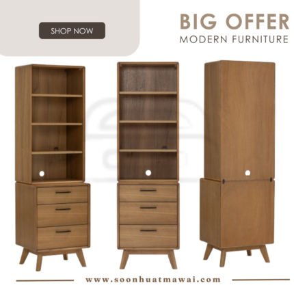 521004/131185 TORONTO BOOKCASE WITH TORONTO SIDE TABLE (HINLIM)