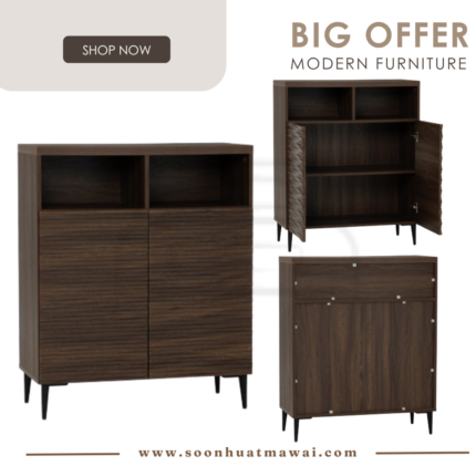 TOBA MULTI FUNCTION CABINET 802/DARK WALNUT (HINLIM)